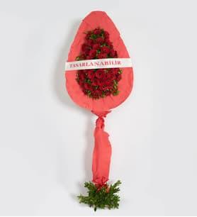 Kırmızı Gerberalı Kırmızı Çelenk