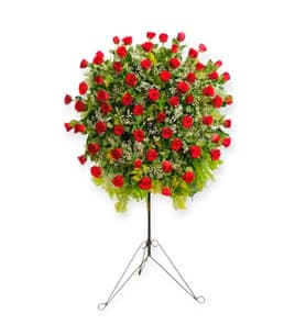 45 Kırmızı Gül Ferforje Çelenk