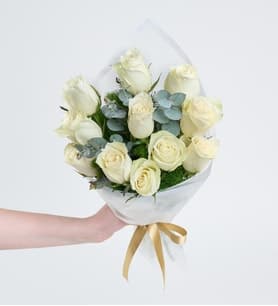 11 Beyaz Gül Buketi