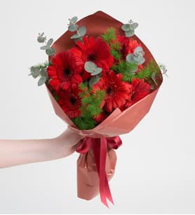 Kırmızı Gerbera Çiçek Buketi