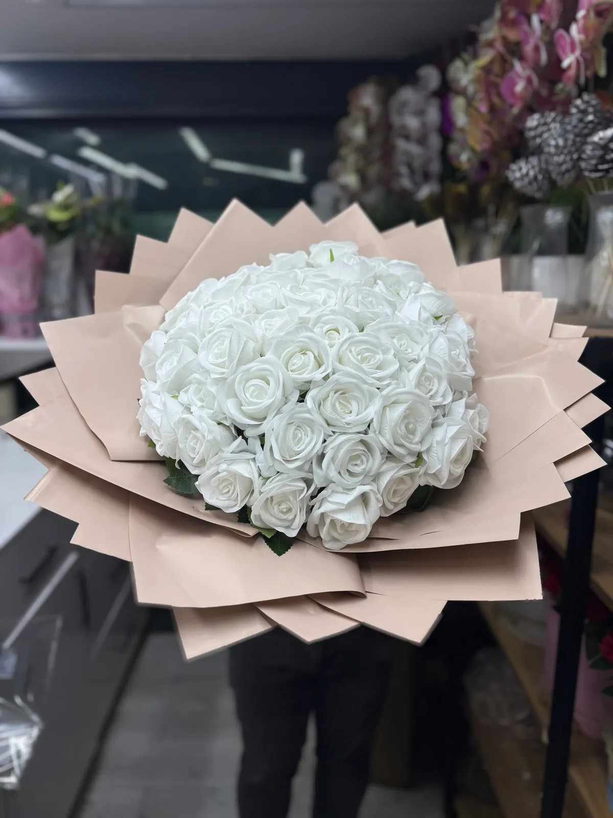 Yapay Beyaz Gül 40 lı